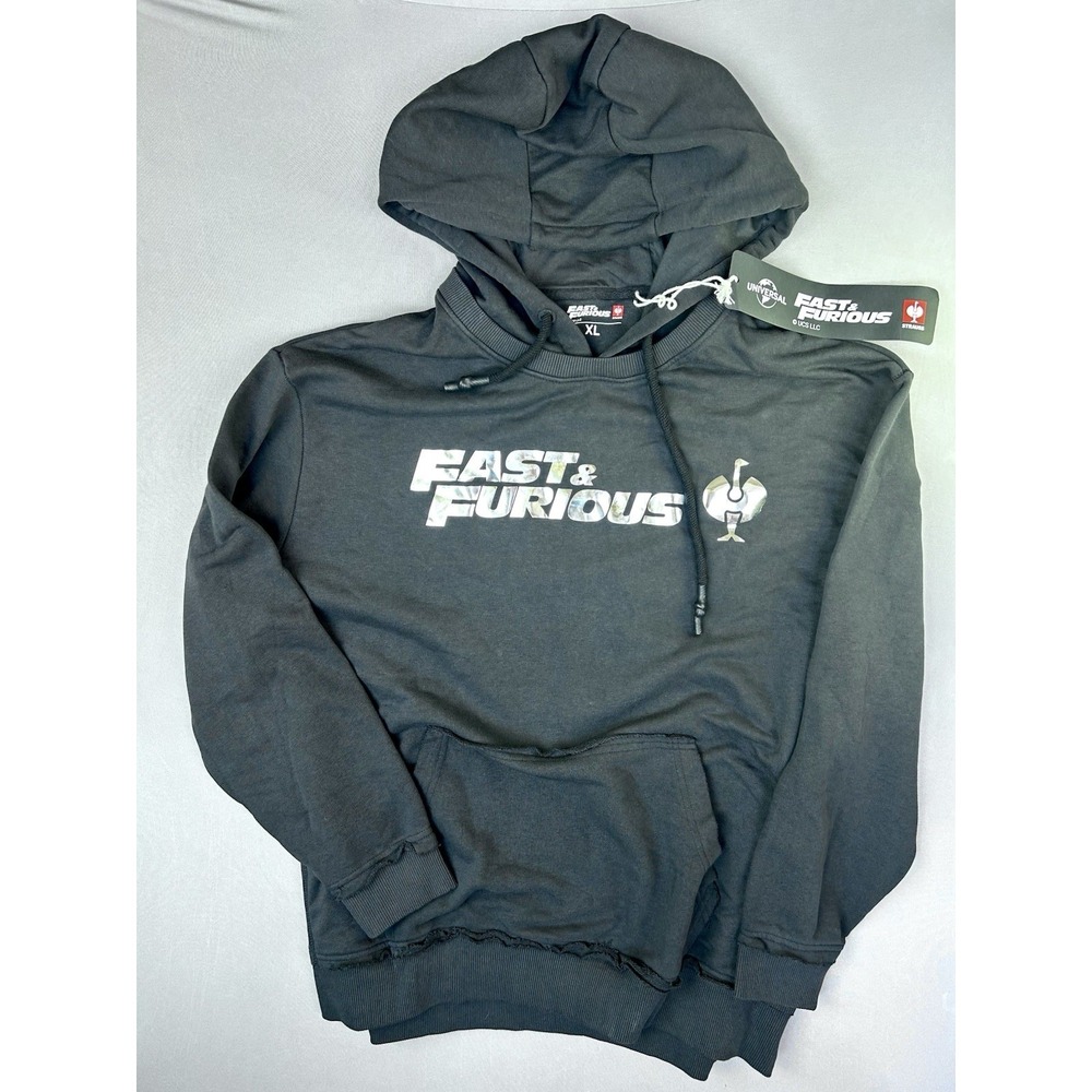 Universal Fast & Furious Strauss Men's XL‎ Metallic Logo Hoodie NEW With Tags